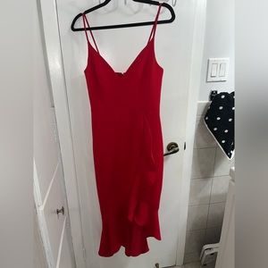 NWT- Melanie Lynne Red V-Neck Midi Dress